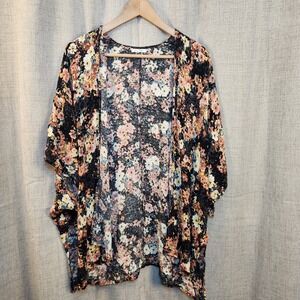Maurices Open Front Kimono Women's OS Floral Print‎ Dolman Sleeve Flowy Casual
